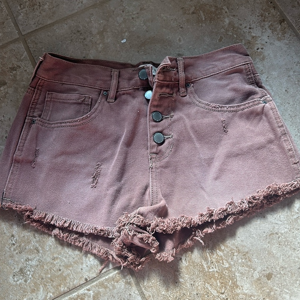 Maroon Jean shorts